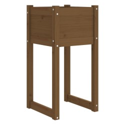 vidaXL Jardinera madera maciza de pino marrón miel 40x40x81 cm