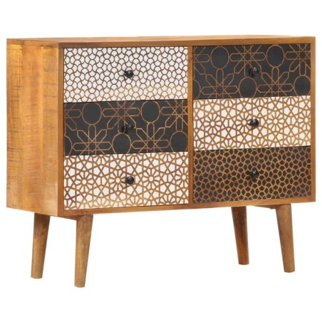vidaXL Aparador con estampado madera maciza de mango 90x30x70 cm