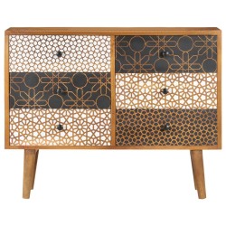 vidaXL Aparador con estampado madera maciza de mango 90x30x70 cm