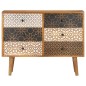 vidaXL Aparador con estampado madera maciza de mango 90x30x70 cm vidaXL Aparador con estampado madera maciza de mango 90x30x70 cm