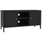 vidaXL Mueble para el televisor acero y vidrio negro 105x35x52 cm