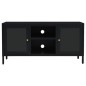 vidaXL Mueble para el televisor acero y vidrio negro 105x35x52 cm