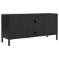 vidaXL Mueble para el televisor acero y vidrio negro 105x35x52 cm