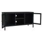 vidaXL Mueble para el televisor acero y vidrio negro 105x35x52 cm