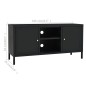 vidaXL Mueble para el televisor acero y vidrio negro 105x35x52 cm
