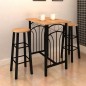 vidaXL Set mesa de desayuno/comedor madera marrón con acero negro vidaXL Set mesa de desayuno/comedor madera marrón con acero negro