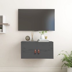 vidaXL Armario de pared de madera maciza de pino gris 60x30x30 cm