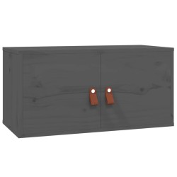 vidaXL Armario de pared de madera maciza de pino gris 60x30x30 cm