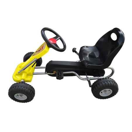 vidaXL Kart correpasillos con pedales amarillo
