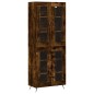 vidaXL Aparador alto madera contrachapada roble ahumado 69,5x34x180 cm
