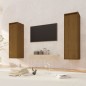 vidaXL Armario de pared 2 uds madera de pino marrón miel 30x30x100 cm vidaXL Armario de pared 2 uds madera de pino marrón miel 30x30x100 cm