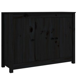 vidaXL Aparador de madera maciza de pino negro 100x35x74 cm