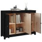 vidaXL Aparador de madera maciza de pino negro 100x35x74 cm vidaXL Aparador de madera maciza de pino negro 100x35x74 cm