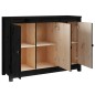 vidaXL Aparador de madera maciza de pino negro 100x35x74 cm vidaXL Aparador de madera maciza de pino negro 100x35x74 cm