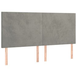 vidaXL Cabeceros 4 unidades de terciopelo gris claro 100x5x78/88 cm