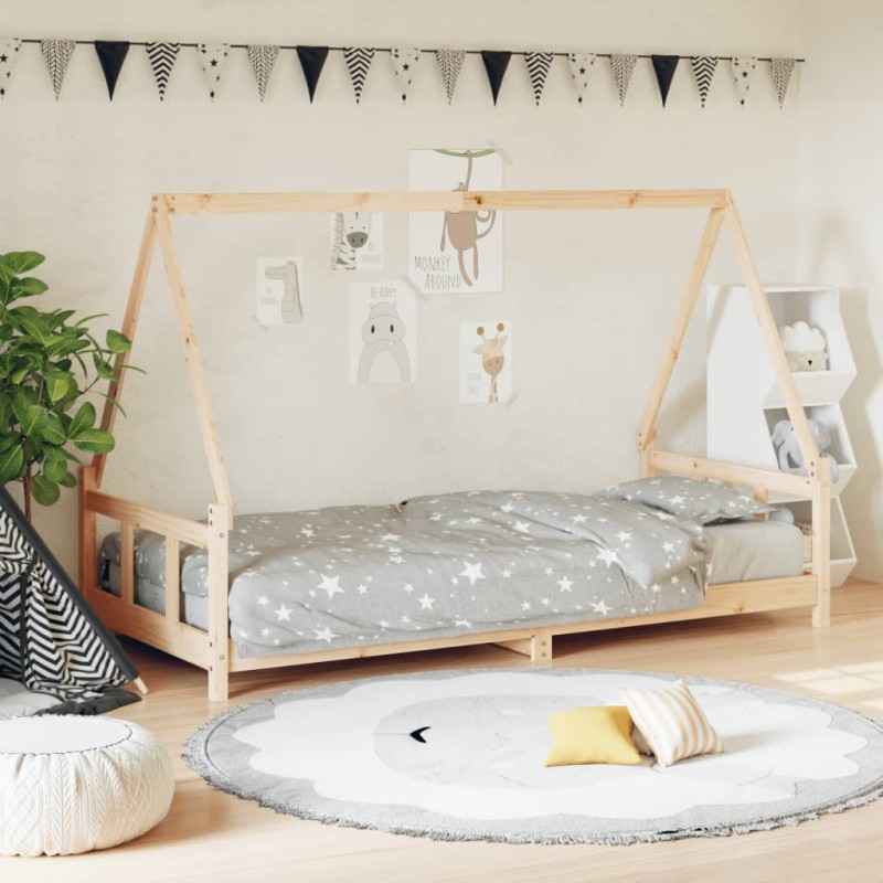 vidaXL Estructura de cama para niños madera maciza de pino 90x200 cm vidaXL Estructura de cama para niños madera maciza de pino 90x200 cm