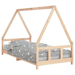 vidaXL Estructura de cama para niños madera maciza de pino 90x200 cm