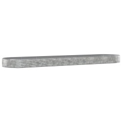 vidaXL Jardinera arriate acero recubrimiento polvo plata 600x140x36 cm
