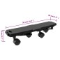 vidaXL Plataformas rodantes con 4 ruedas 2 pzas PP negro 170 kg