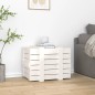 vidaXL Caja de almacenaje madera maciza de pino blanca 58x40,5x42 cm