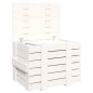 vidaXL Caja de almacenaje madera maciza de pino blanca 58x40,5x42 cm