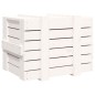 vidaXL Caja de almacenaje madera maciza de pino blanca 58x40,5x42 cm