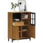 vidaXL Aparador alto con puerta vidrio FLAM madera pino 92x40x122,5 cm vidaXL Aparador alto con puerta vidrio FLAM madera pino 92x40x122,5 cm