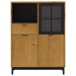 vidaXL Aparador alto con puerta vidrio FLAM madera pino 92x40x122,5 cm vidaXL Aparador alto con puerta vidrio FLAM madera pino 92x40x122,5 cm