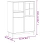 vidaXL Aparador alto con puerta vidrio FLAM madera pino 92x40x122,5 cm vidaXL Aparador alto con puerta vidrio FLAM madera pino 92x40x122,5 cm