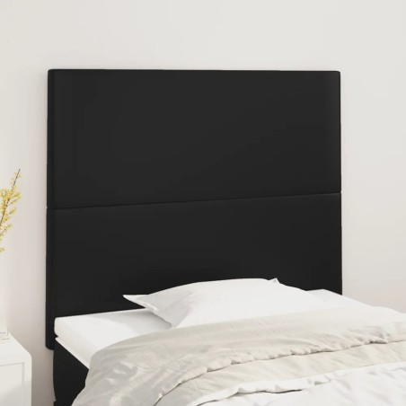 vidaXL Cabeceros 2 unidades de cuero sintético negro 90x5x78/88 cm