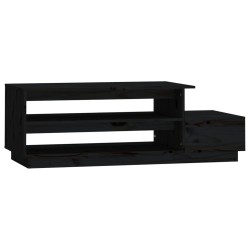 vidaXL Mesa de centro madera maciza de pino negro 120x50x40,5 cm