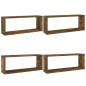 vidaXL Estantes cúbicos de pared 4 uds madera roble ahumado 60x15x23cm vidaXL Estantes cúbicos de pared 4 uds madera roble ahumado 60x15x23cm