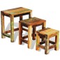 vidaXL Set de 3 mesitas apilables vintage de madera maciza reciclada vidaXL Set de 3 mesitas apilables vintage de madera maciza reciclada