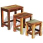 vidaXL Set de 3 mesitas apilables vintage de madera maciza reciclada vidaXL Set de 3 mesitas apilables vintage de madera maciza reciclada