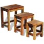 vidaXL Set de 3 mesitas apilables vintage de madera maciza reciclada vidaXL Set de 3 mesitas apilables vintage de madera maciza reciclada