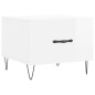 vidaXL Mesa de centro 2 uds madera ingeniería blanco brillo 50x50x40cm