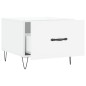 vidaXL Mesa de centro 2 uds madera ingeniería blanco brillo 50x50x40cm