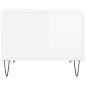 vidaXL Mesa de centro 2 uds madera ingeniería blanco brillo 50x50x40cm