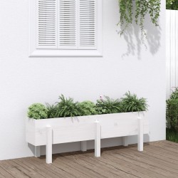 vidaXL Arriate elevado de jardín madera maciza pino blanco 121x30x38cm