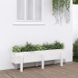 vidaXL Arriate elevado de jardín madera maciza pino blanco 121x30x38cm vidaXL Arriate elevado de jardín madera maciza pino blanco 121x30x38cm