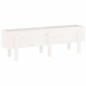 vidaXL Arriate elevado de jardín madera maciza pino blanco 121x30x38cm vidaXL Arriate elevado de jardín madera maciza pino blanco 121x30x38cm