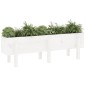 vidaXL Arriate elevado de jardín madera maciza pino blanco 121x30x38cm vidaXL Arriate elevado de jardín madera maciza pino blanco 121x30x38cm