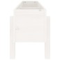 vidaXL Arriate elevado de jardín madera maciza pino blanco 121x30x38cm vidaXL Arriate elevado de jardín madera maciza pino blanco 121x30x38cm