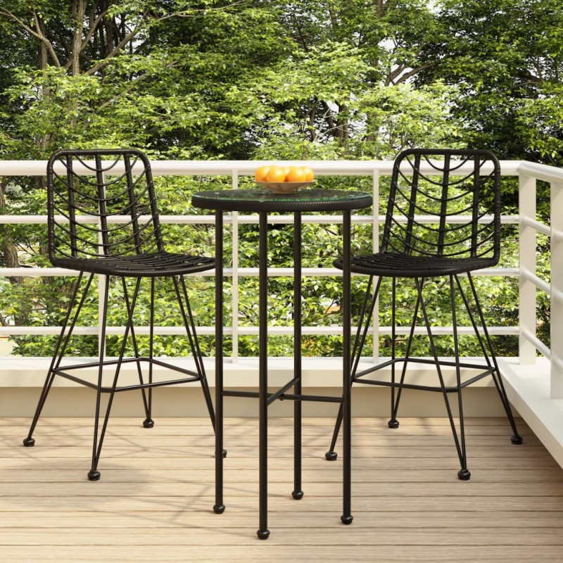 vidaXL Taburetes de cocina 2 uds ratán PE y acero negro 45x56x103,5 cm vidaXL Taburetes de cocina 2 uds ratán PE y acero negro 45x56x103,5 cm