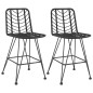 vidaXL Taburetes de cocina 2 uds ratán PE y acero negro 45x56x103,5 cm vidaXL Taburetes de cocina 2 uds ratán PE y acero negro 45x56x103,5 cm