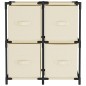 vidaXL Armario almacenaje de acero con 4 cestas tela crema 63x30x71 cm vidaXL Armario almacenaje de acero con 4 cestas tela crema 63x30x71 cm