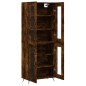 vidaXL Aparador alto madera contrachapada roble ahumado 69,5x34x180 cm