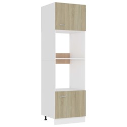 vidaXL Armario de microondas contrachapada color roble 60x57x207 cm