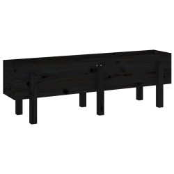 vidaXL Arriate elevado de jardín madera maciza pino negro 121x30x38 cm