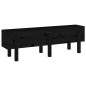 vidaXL Arriate elevado de jardín madera maciza pino negro 121x30x38 cm vidaXL Arriate elevado de jardín madera maciza pino negro 121x30x38 cm